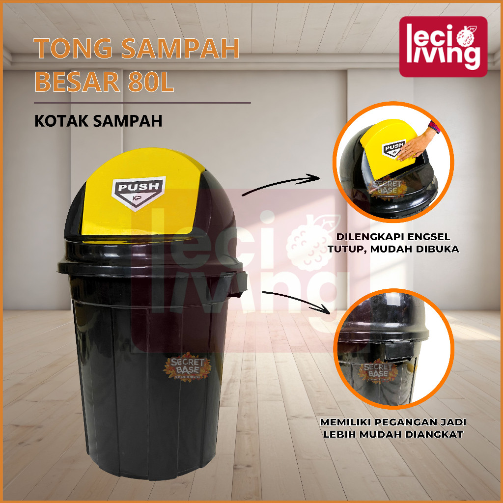 TONG SAMPAH BESAR 80L - Tempat Sampah Besar Luar Rumah / Kotak Sampah / Bak Sampah