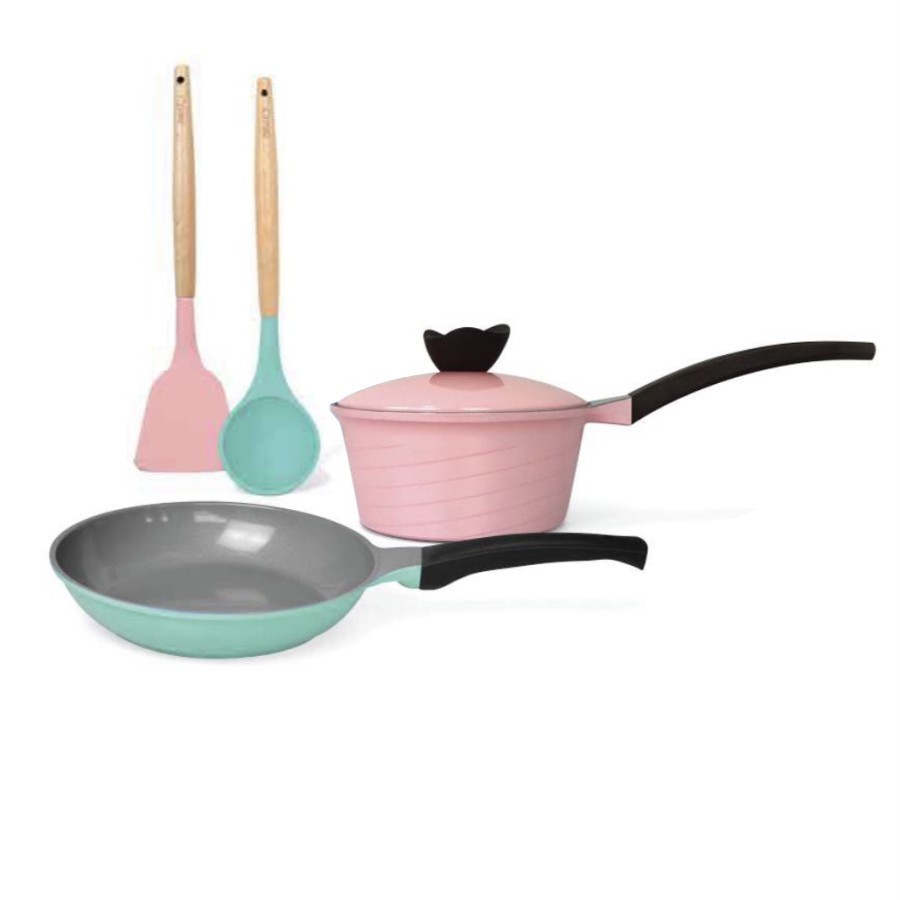 RIRAST - CYPRUZ PI 0941 FRYPAN PANCI SET CERAMIC DIECAST BASIC 5 PCS SPATULA
