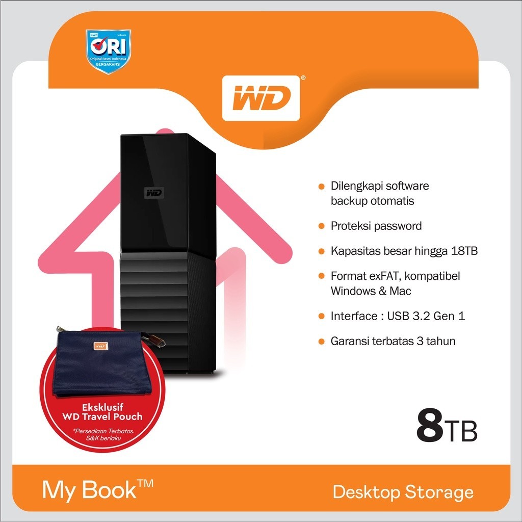 WD My Book 8TB | HD HDD Hardisk Eksternal External 3.5"