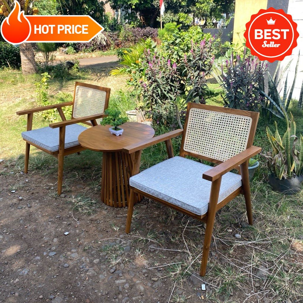 Kursi Teras Jati Solid | Meja Kursi Santai | Set Teras Rumah Minimalis Modern