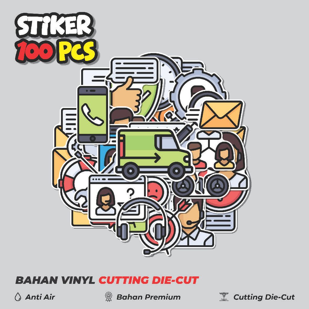Terbaru 50 pcs Stiker Customer Service Dekorasi Lucu Kreatif untuk Notebook, Skateboard, HP