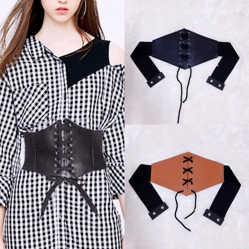 H7 - Belt wanita Obi Besar lebar elastic Waist  Bandage wide Gridle ikat pinggang