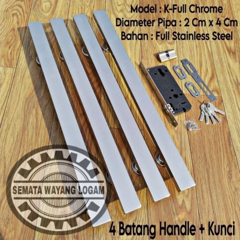 1 Paket Handle Pintu Kupu Tarung Set Kunci 150cm 120cm 100cm 80cm Gagang Pintu Rumah Besar Tarikan P