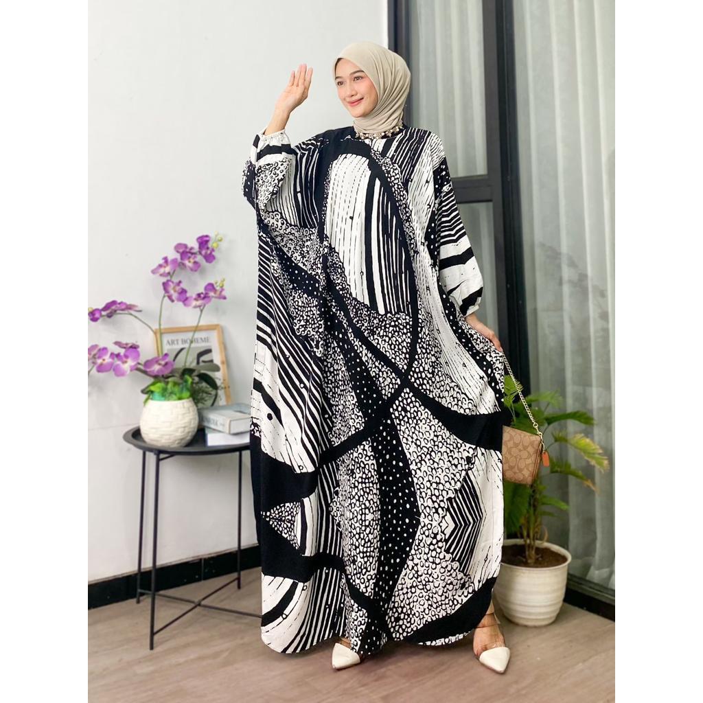 BISA COD LANGSUNG KIRIM Daster Jumbo Karlina Kaftan Super Jumbo Xxxl Resleting Depan Busui Bumil BV3