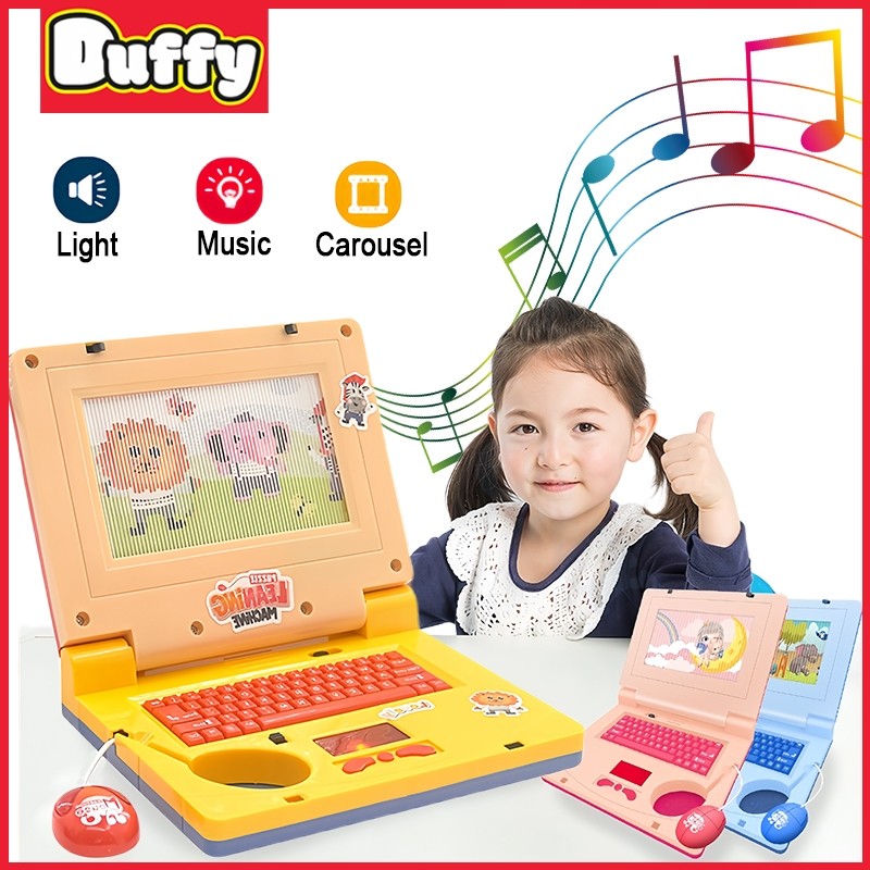 Duffy toys Mainan edukasi laptop anak bahasa Inggris Musik alat bantu belajar elektrik dan layar kar