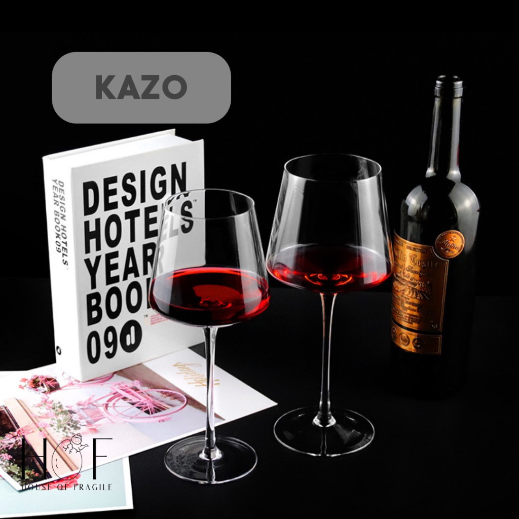 KAZO Gelas Kaca Wine Kristal Wine Clear Glass Gelas Wine Handmade Tipis Ringan