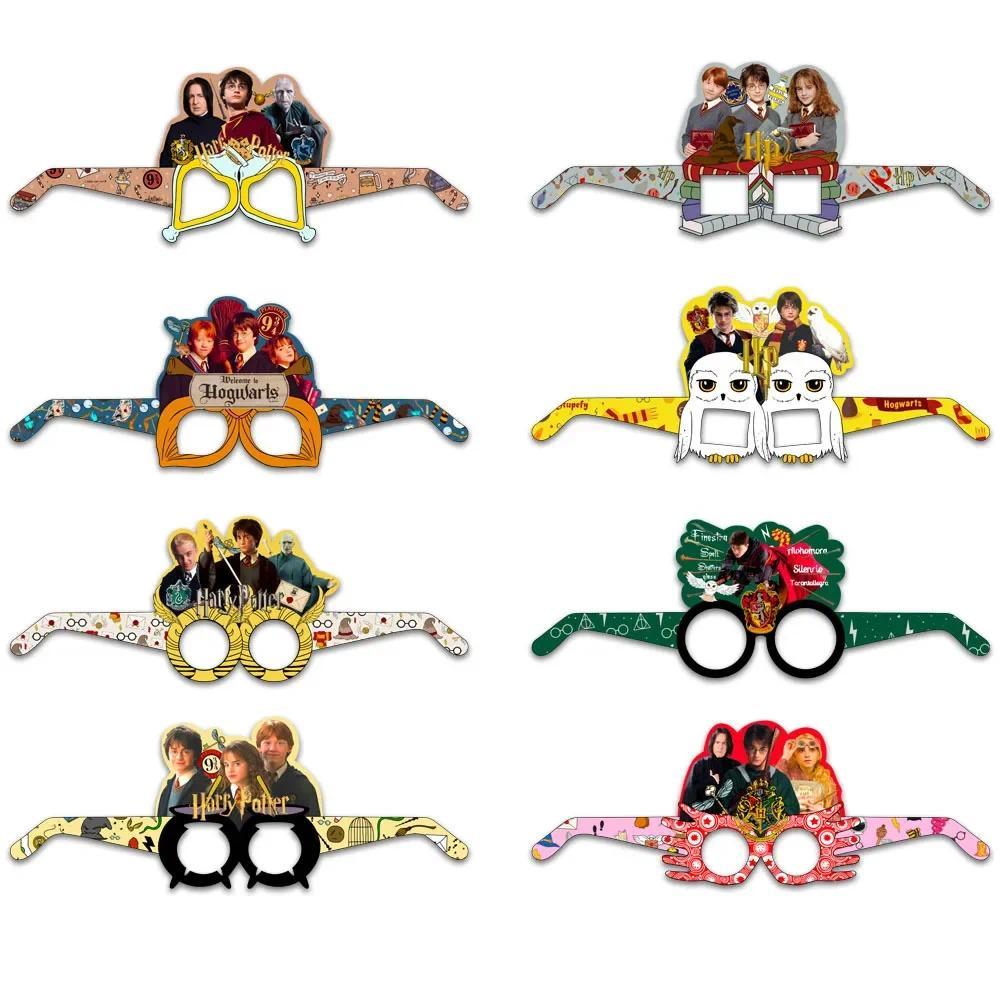 New Harry Potter Magician Party Photo Props Paper Glasses Children's Theme Birthday Glasses Decorati