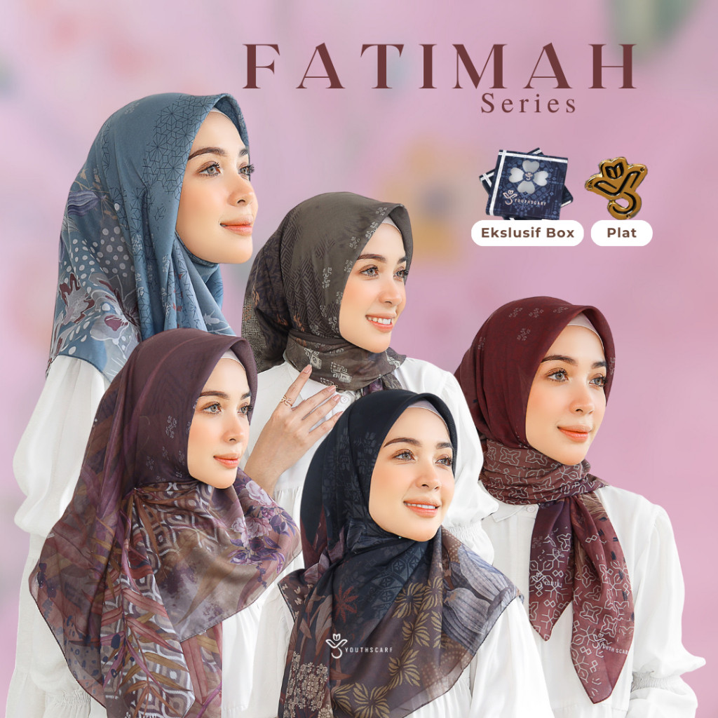 GALVASHOP Youthscarf | Voal Signature | Fatimah Series | Hijab segiempat printing | Motif Best selle