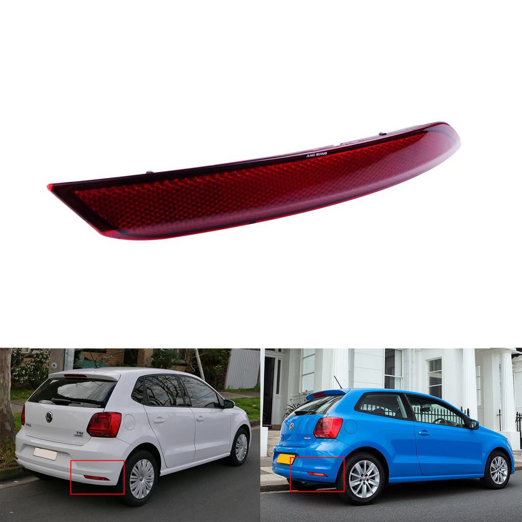 For VW Polo 2014-2017 Right Side Hatback Rear Bumper Reflector Assembly Brake Light No Bulb