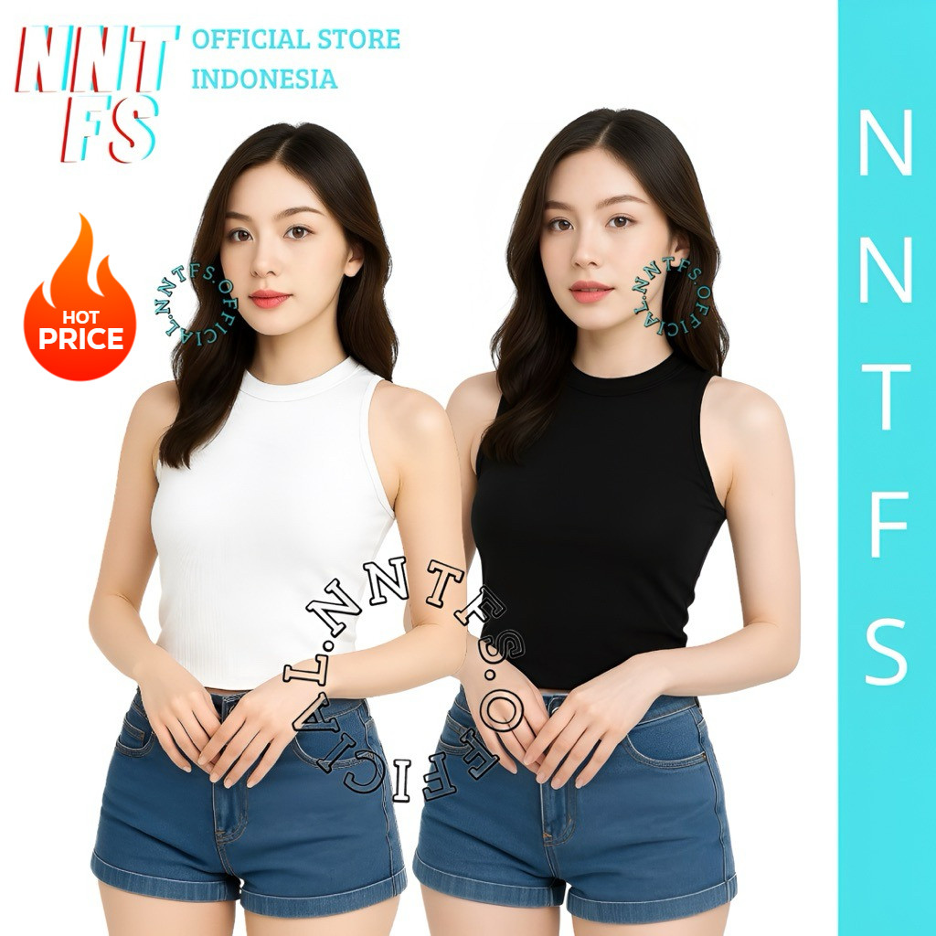 Tanktop NNTFS Dalaman Atasan Wanita Halter Rib Korea Tank Top Korean Style Premium - TanktopHalter