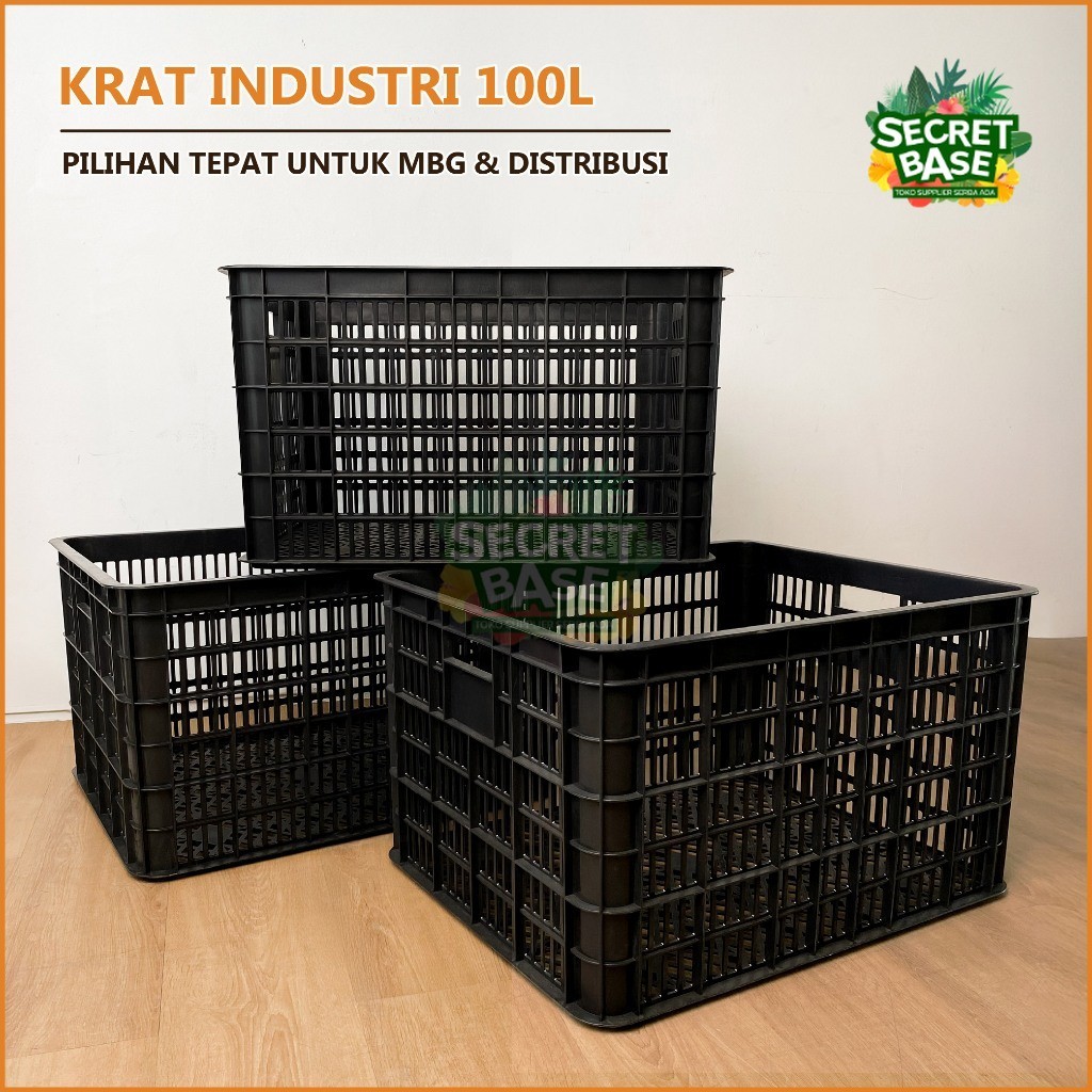 KRAT INDUSTRI 100L - Keranjang Serbaguna / Krat Piring Ompreng Buah / Krat Multigungsi 100 Liter