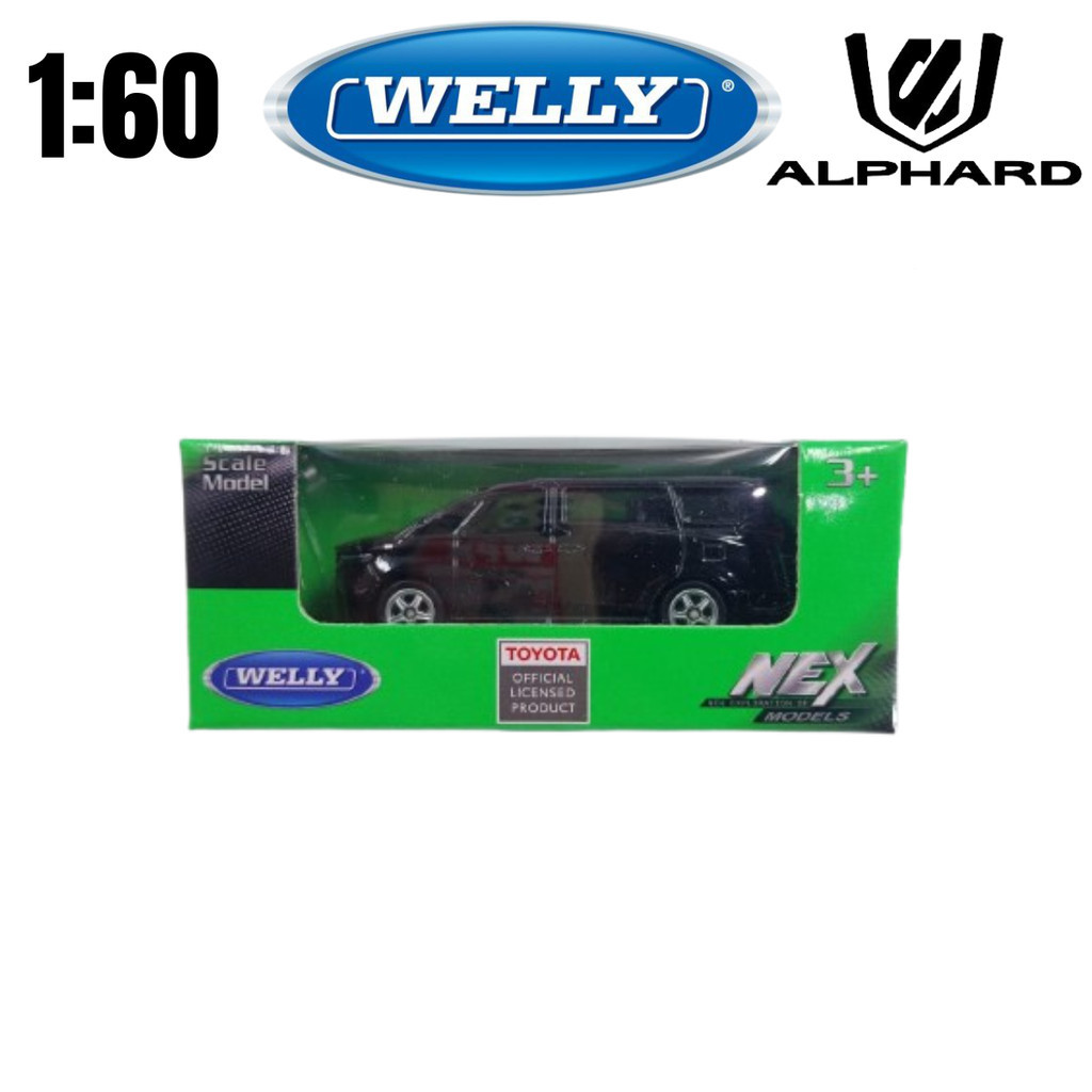 Diecast Welly Nex Toyota Alphard Hitam Skala 1:60 Mobil Balap