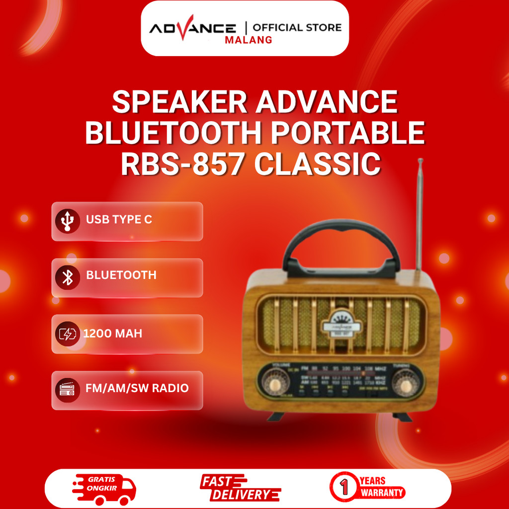 Speaker Advance Bluetooth Portable RBS-857 Classic