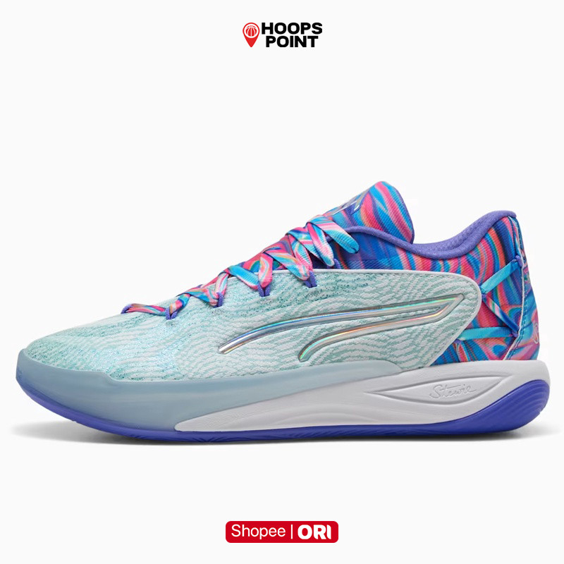 HOOPS POINT Sepatu Basket Wanita Puma Wmns Stewie 4 Prism White Light Aqua Original 311062-01