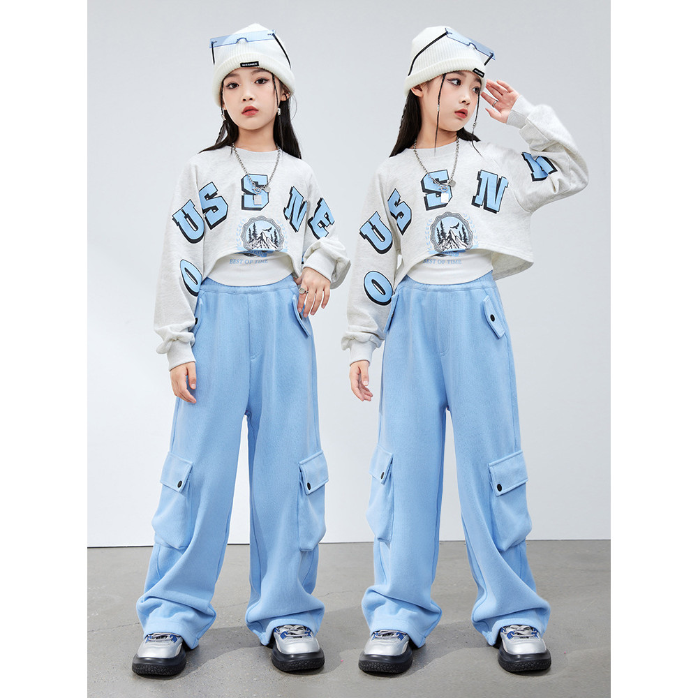 Girls' Jazz Dance Costume Hip-Hop Street Dance Children's Trendy Outfit hiphop Dance Performance Cos