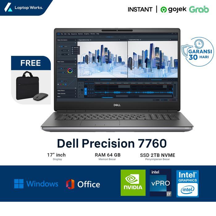 Laptop Dell Precision 7760 Core I7 Gen 11 Dual VGA Nvidia RTX A4000 8GB Ram 64GB Ssd 2TB NVME