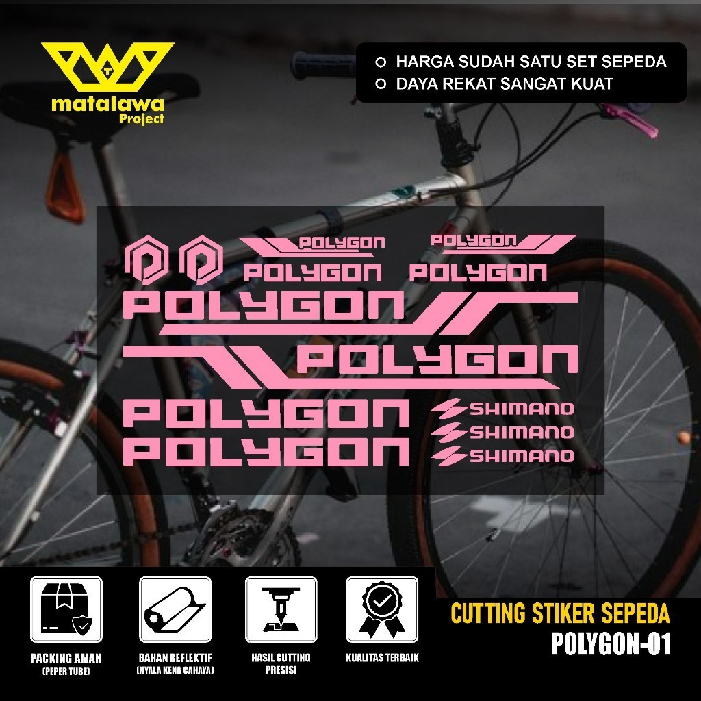 STIKER Premium POLYGON Sticker Cutting Sepeda POLYGON Variasi Stiker Sepeda Set Dewasa Aksesoris Fra