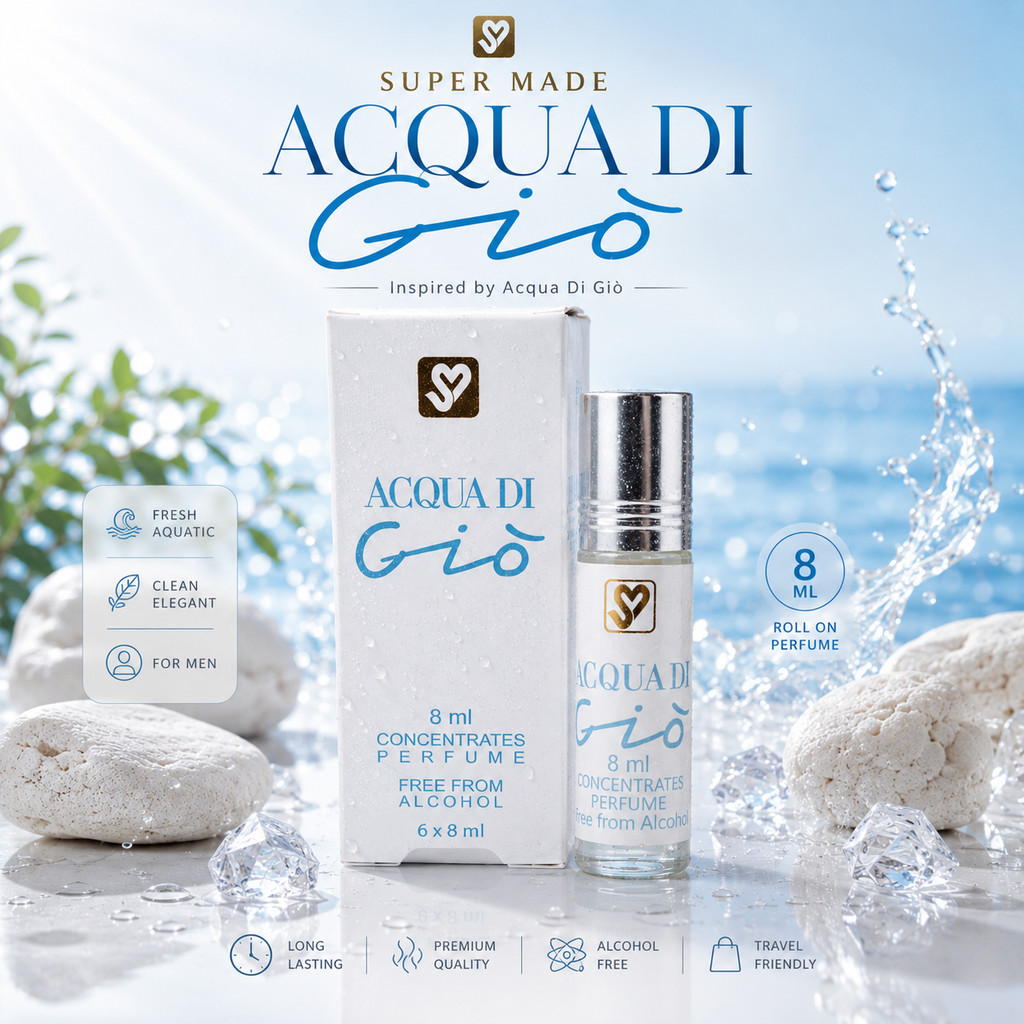 Supermade acqua di gio roll on  original 100% super made acqua di gio parfume non alkohol halal