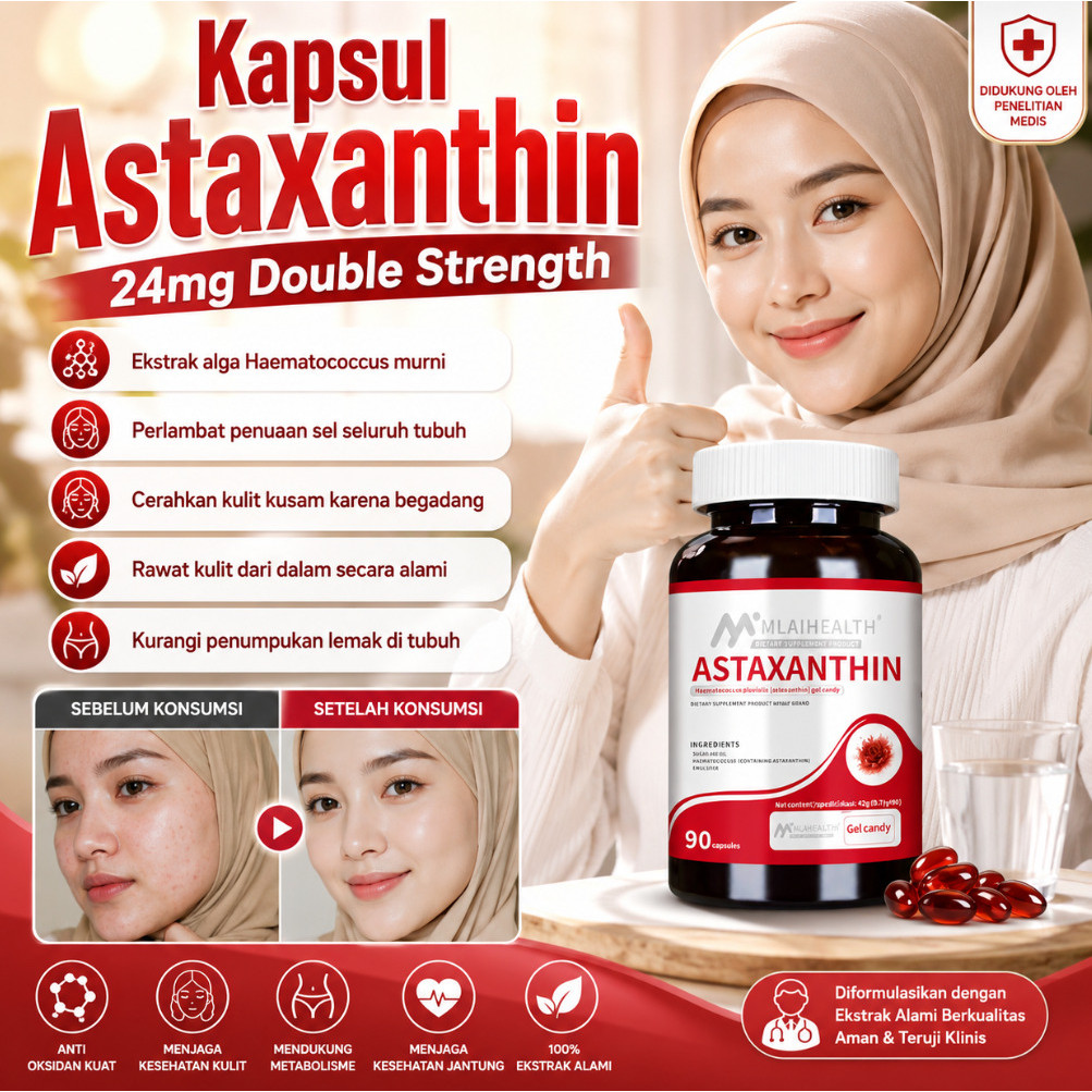 [Astaxanthin Glutathione]Resmi Astaxanthin Glutathione Complex 90 Kapsul/Astaxanthin+Glutathione kap
