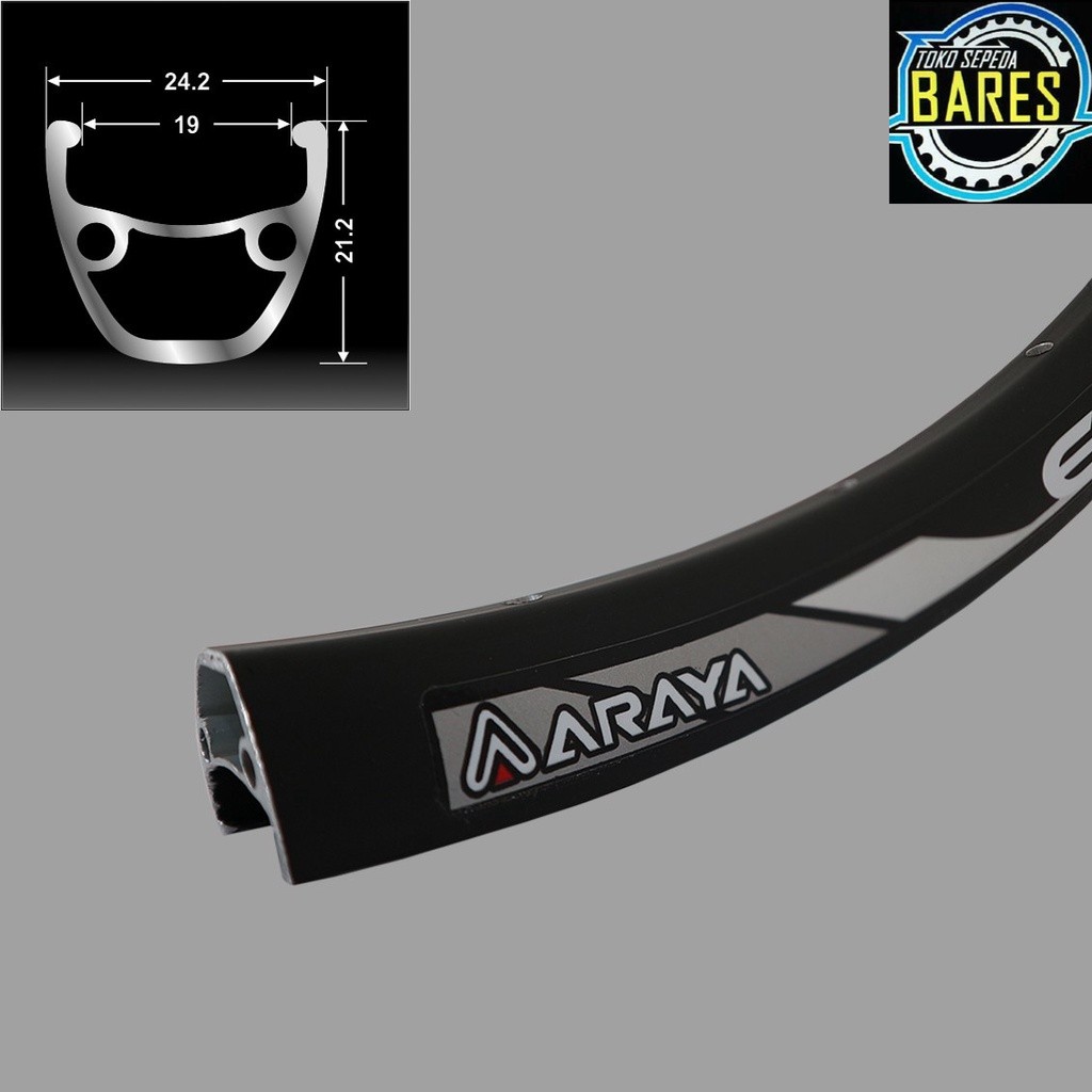 Velg / Rim Sepeda Gunung / MTB 26 / 27.5 Araya 650B Lubang 32 / 36 Alloy Double Wall Jepang