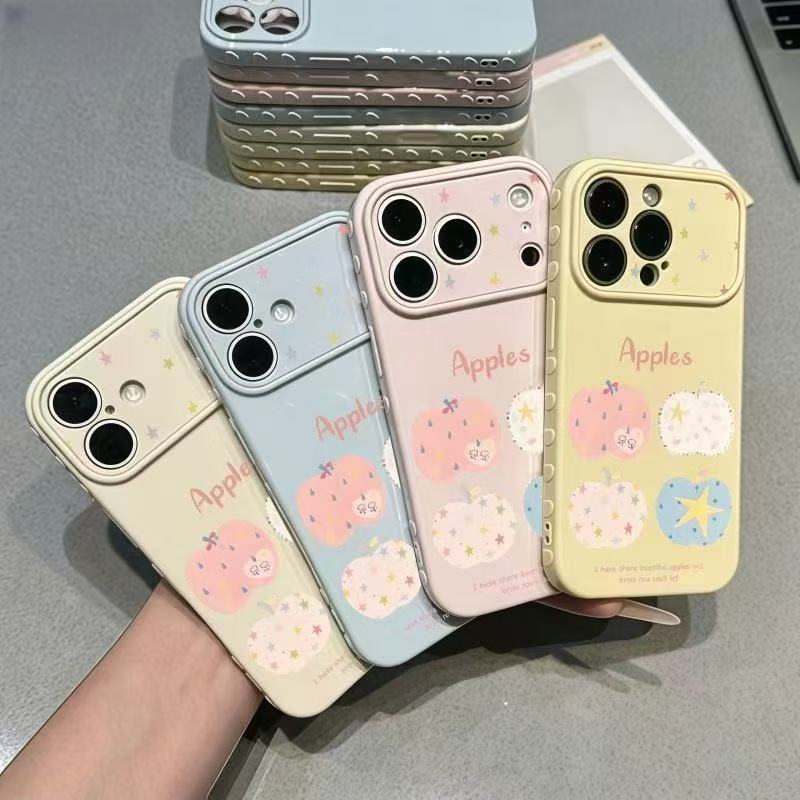 Case iPhone apple Big Lens Soft Case 11 12 13 15 16 17 promax Love Frame Premium Silicone Anti Fall 