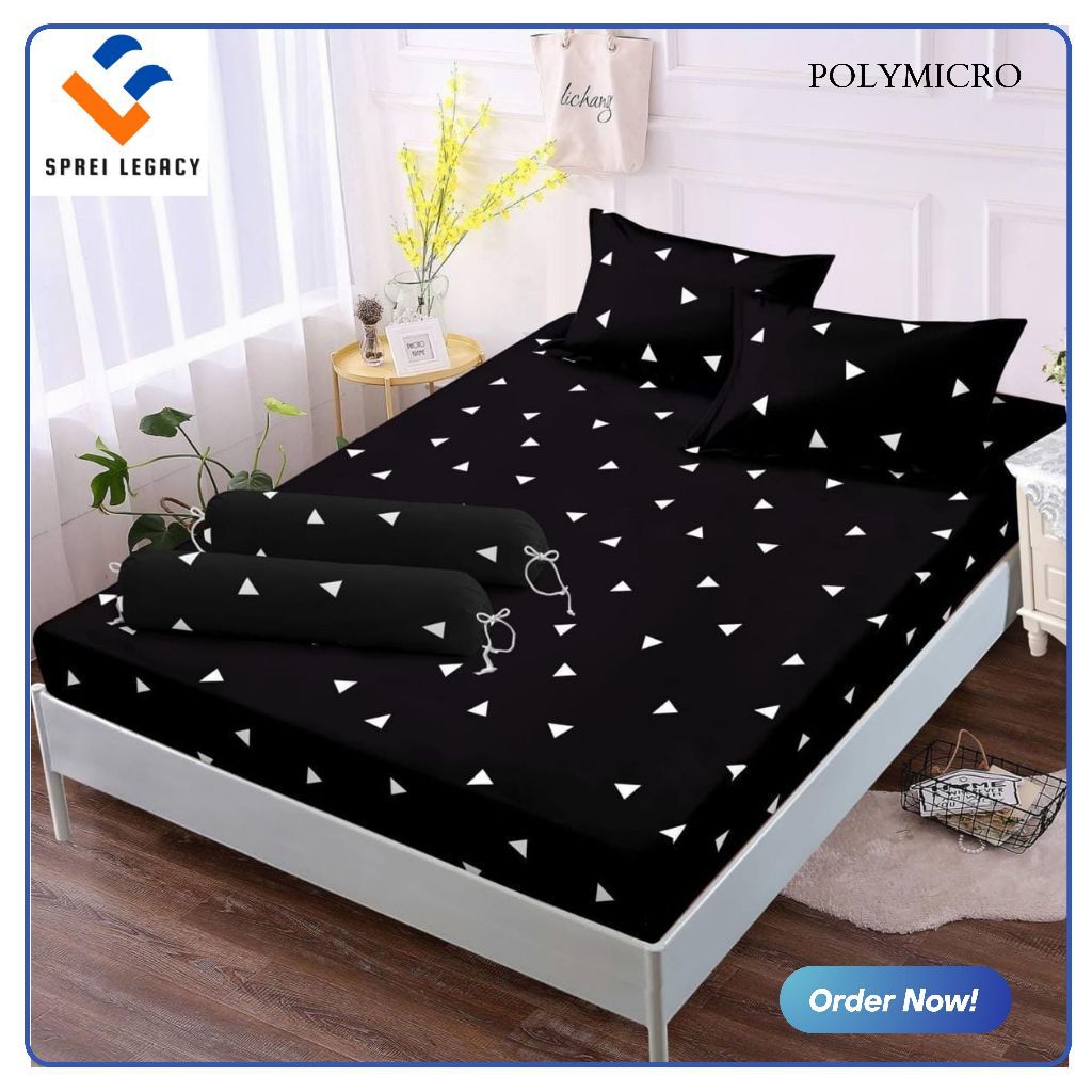 SPREI LEGACY || SEPRAI HOMEMADE MOTIF TRIANGLE BLACK UK 90X200 SAMPAI 200X200 FREE SARBAN SARGUL
