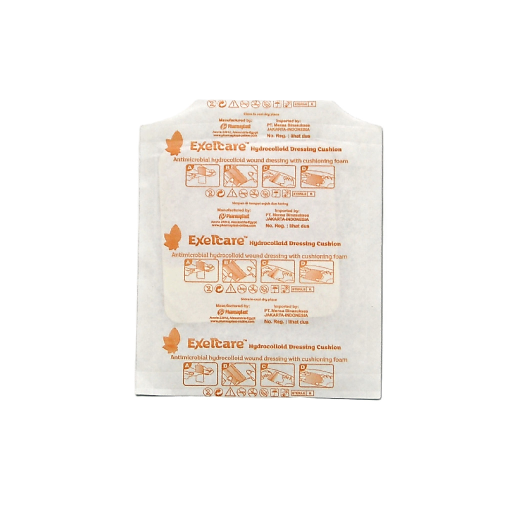 Exelcare Hydrocolloid Dressing Cushion 10x10cm Satuan 1 pc - Wound Dressing [Majapahit]