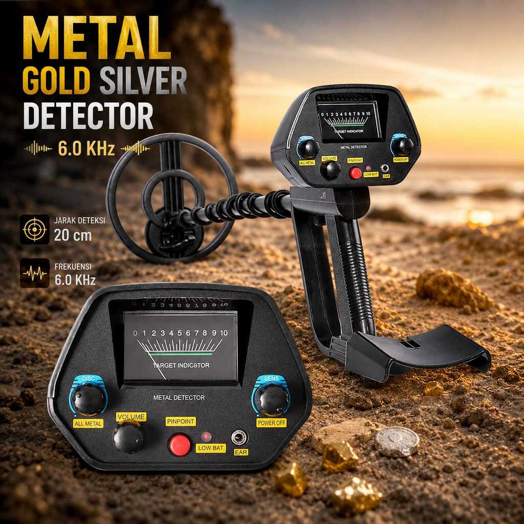 Taffware Pendeteksi Logam Metal Gold Silver Detector Finder - MD-4080