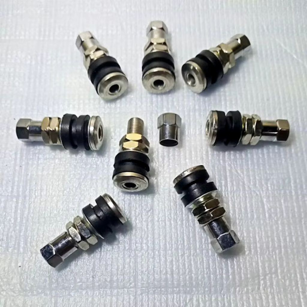 PENTIL BAN TUBELESS STAINLESS STEEL DRAT LUAR/COP PENTIL BAN TUBLES BESI CHROME PANJANG DRAT LUAR UN