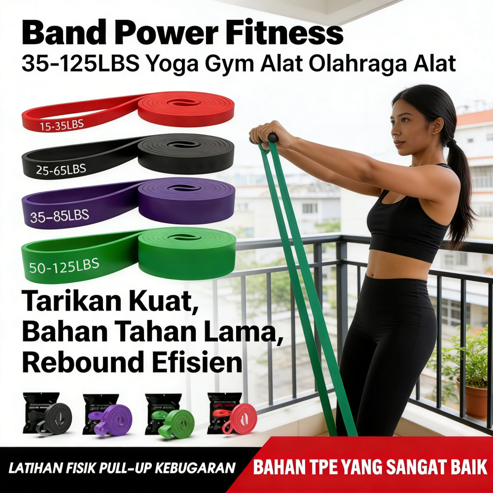 Olahraga Fitness Gym Yoga Alat Power 125LBS 35-Resistence