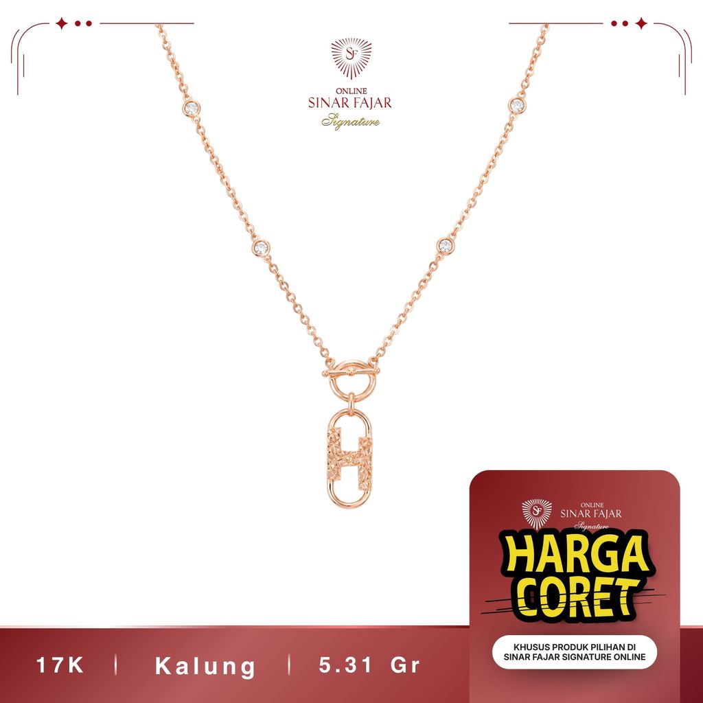 Kalung Emas Rantai Inisial H 17K Terbaru ccn - Sinar Fajar