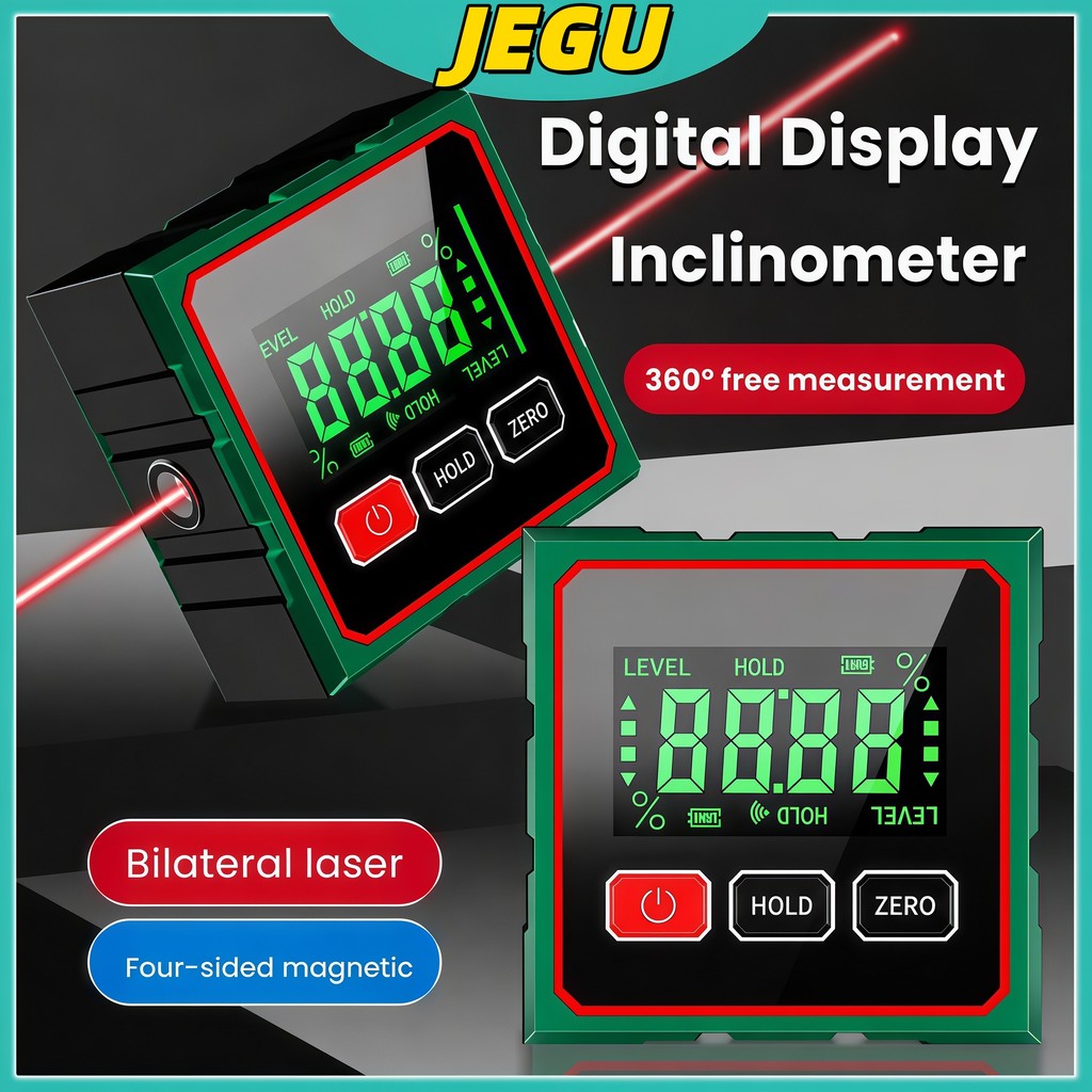 Laser Level Bangunan Akurat Waterpass Digital Siku Tingkat Multifungsi Pasang Keramik Meteran Laser
