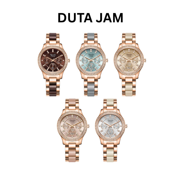 JAM TANGAN WANITA ALEXANDRE CHRISTIE AC2A32 AC 2A32 BFB ANALOG STAINLESS STRAP