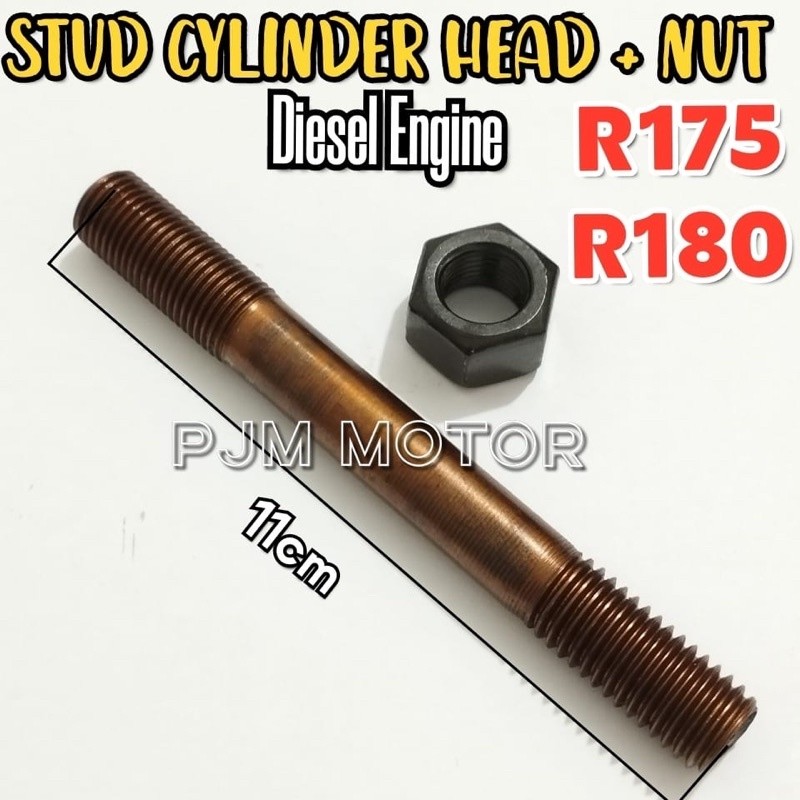 R175 Stud cylinder head baut deksel mesin pengerak diesel R180 7pk 8pk