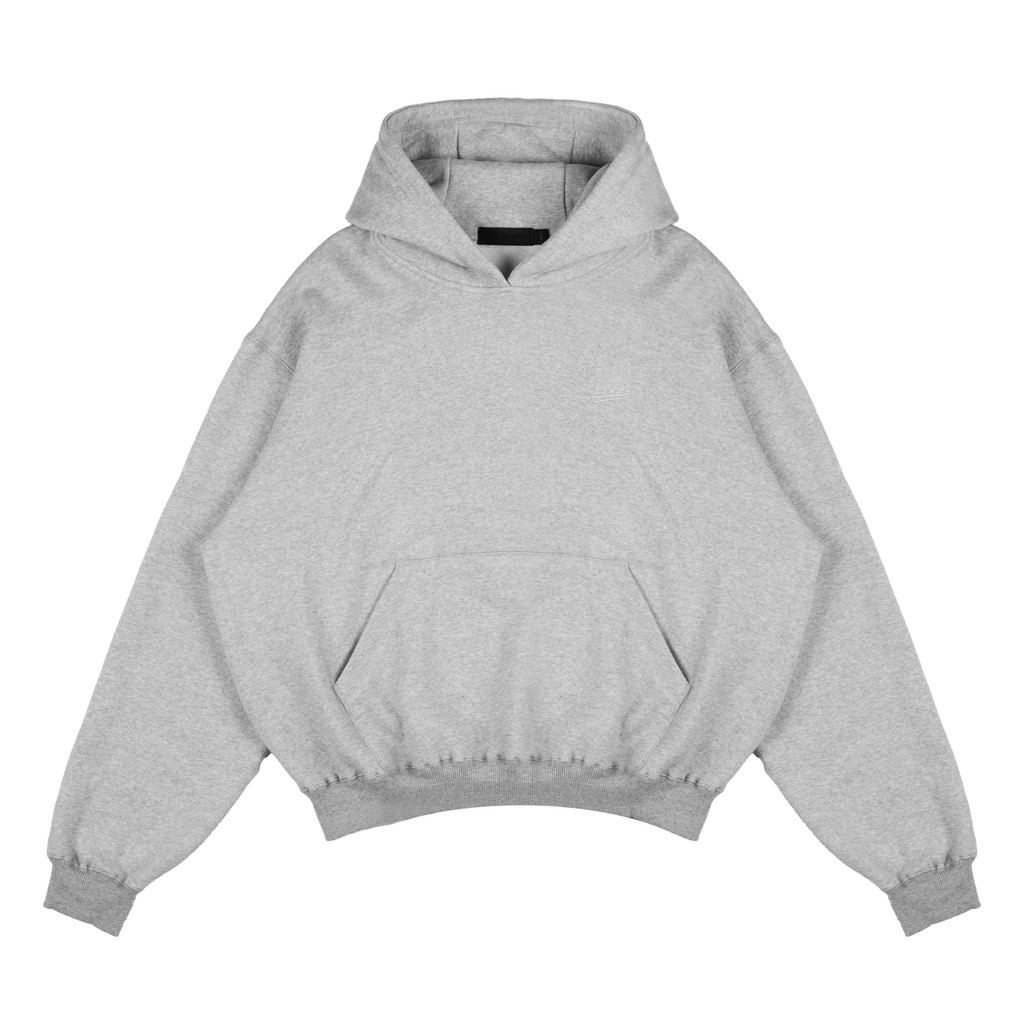 UH Hoodie Boxy Heavyweight Cotton - LOGO GREY