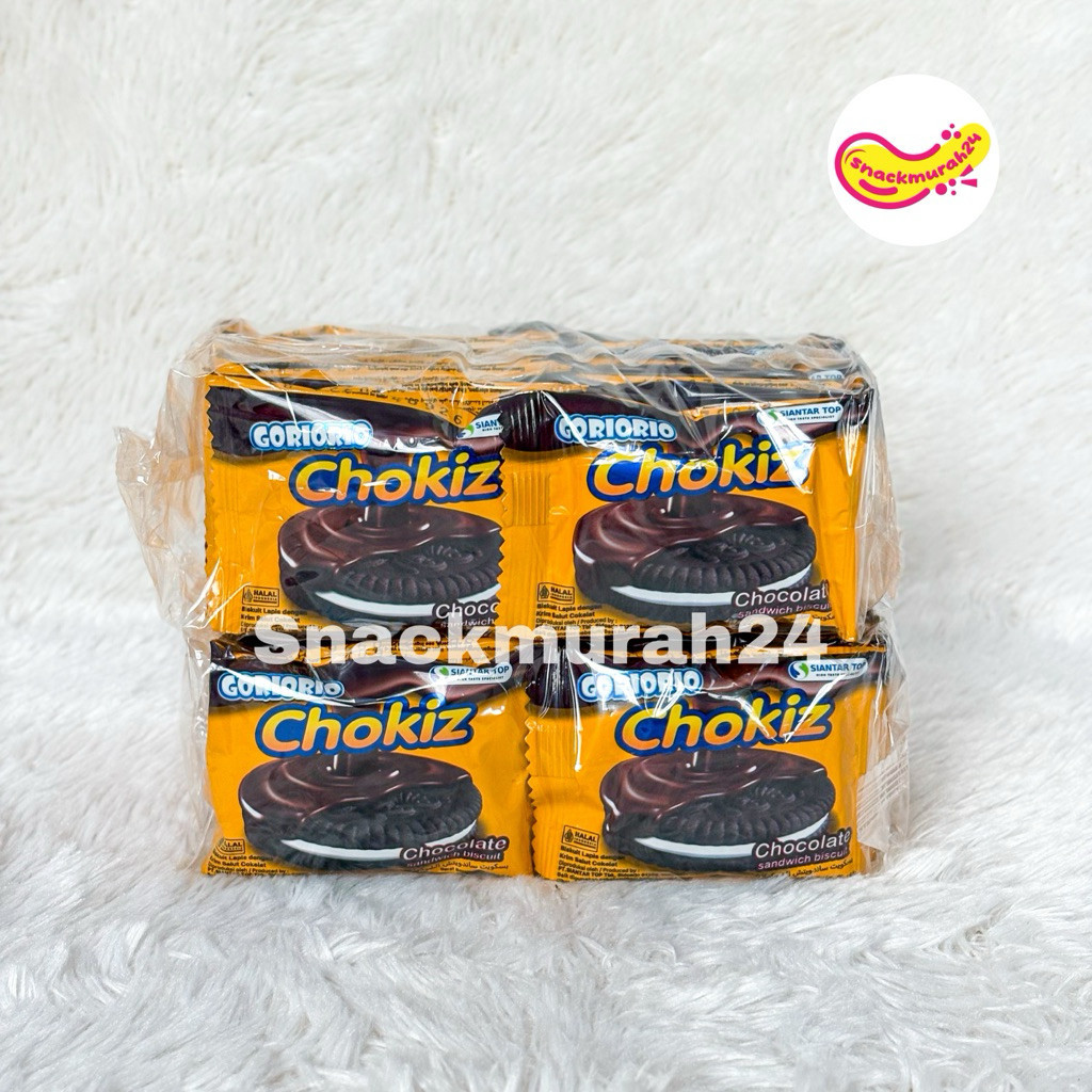 [PAK] Goriorio Chokiz Chocolate Sandwich Biskuit 1 PAK isi 20 PCS S0016