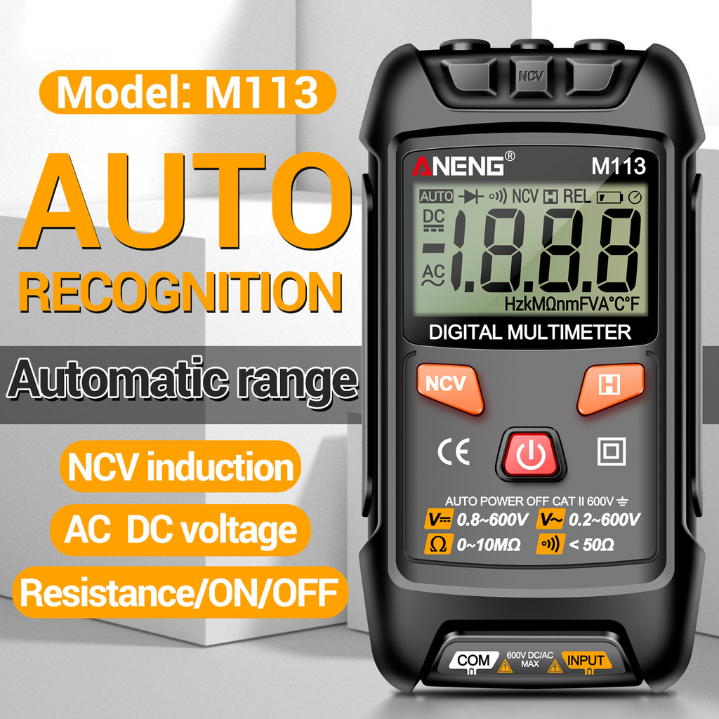 GS7 ANENG Digital Multimeter Portable NCV AC DC Ohm Meter 1999 Count 600V Pengukur Tegangan M113 ORI