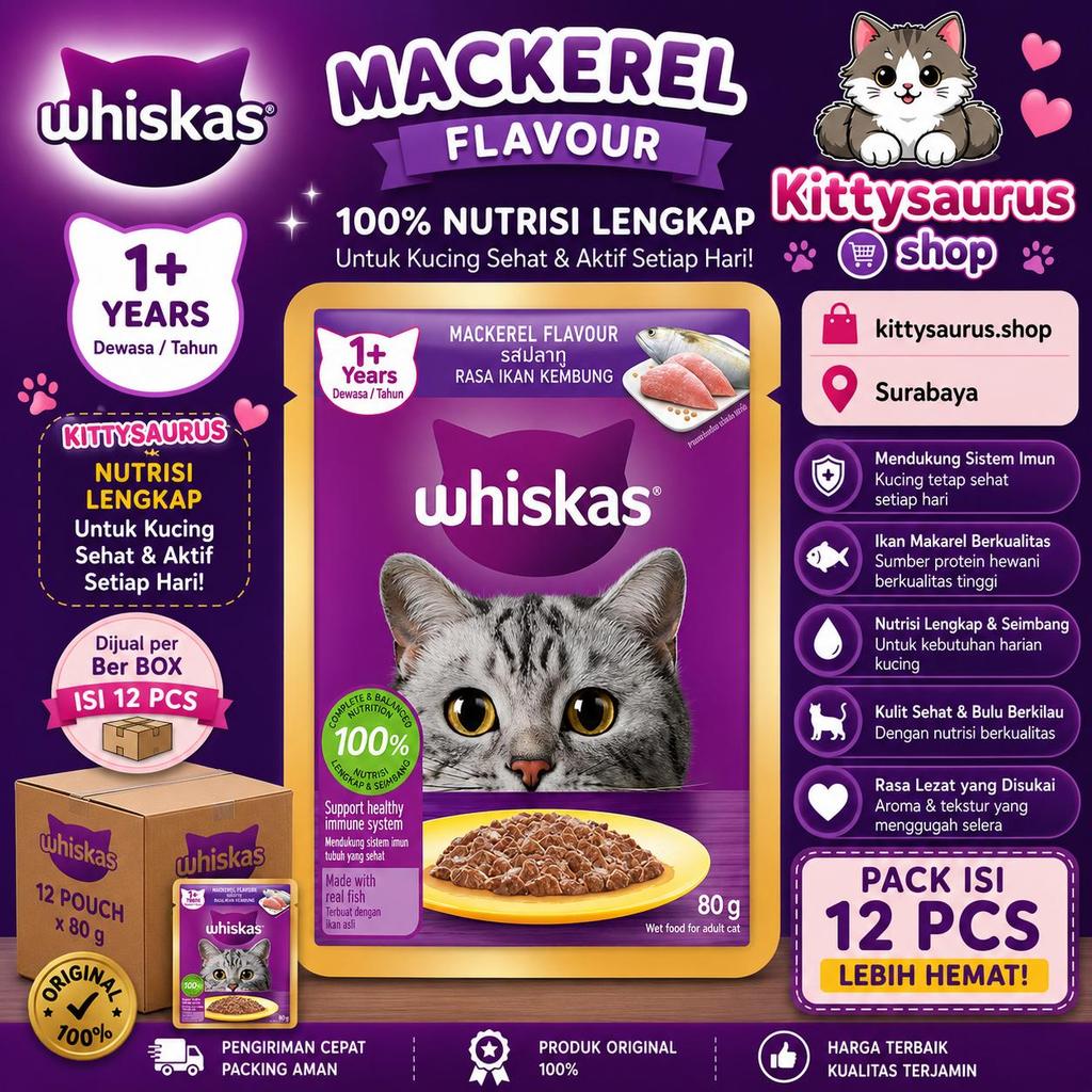 WHISKAS POUCH PER BOX ISI 12PCS HARGA GROSIR