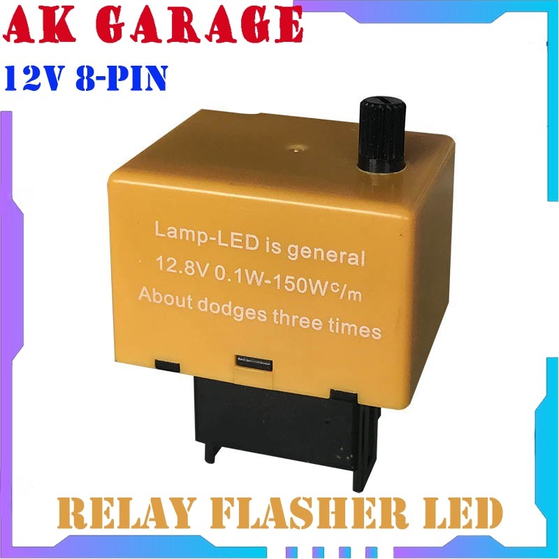 LYNNE.SHOP 1* Relay Flasher LED 8 Pin 12V Adjustable Sein Toyota Avanza Innova Fortuner Vios Limo Ya