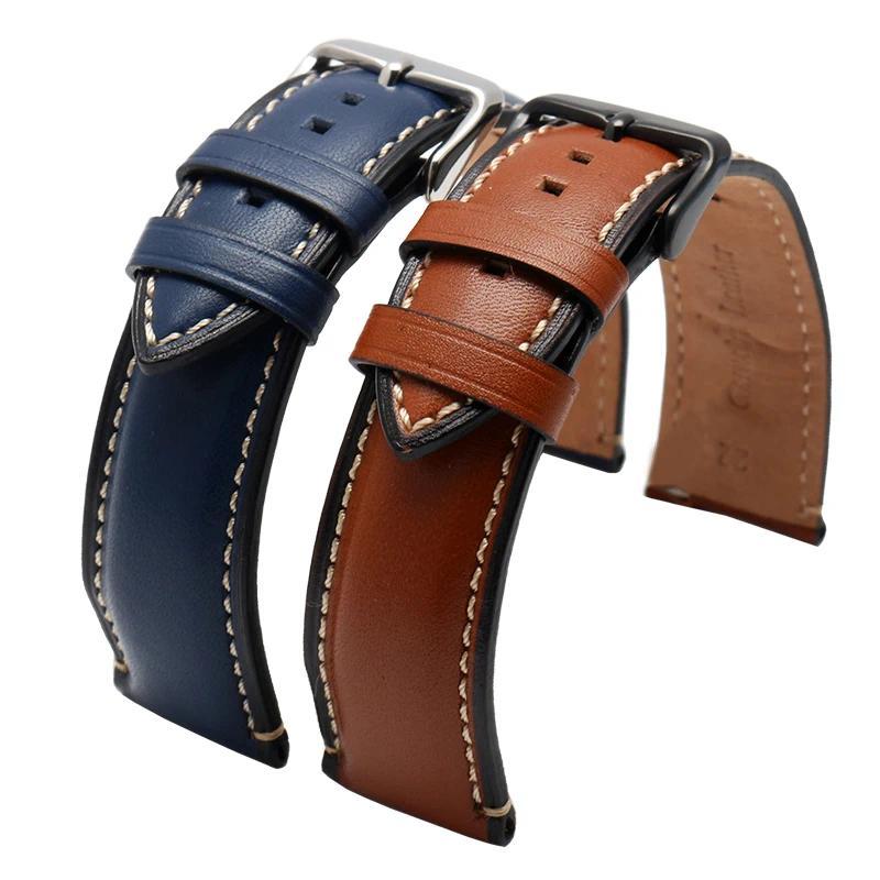 New Genuine leather strap 20mm 22mm 24mm watband for fossil FTW1114/FS5151 wat leather bracelet