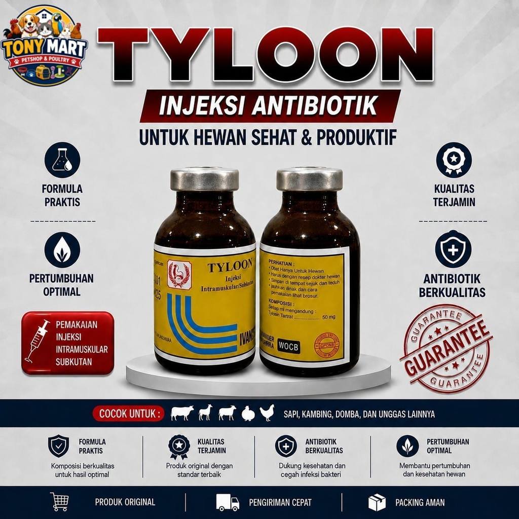 Tyloon Injeksi Antibiotik Obat Hewan Ternak & Unggas