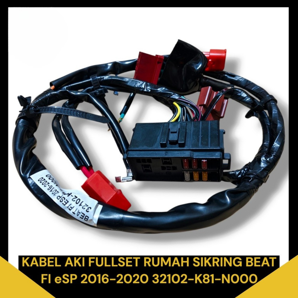 Kabel Aki Fullset Rumah Sikring Komplit Honda Beat FI eSP K81 2016-2020 Kode Part 32102-K81-N000