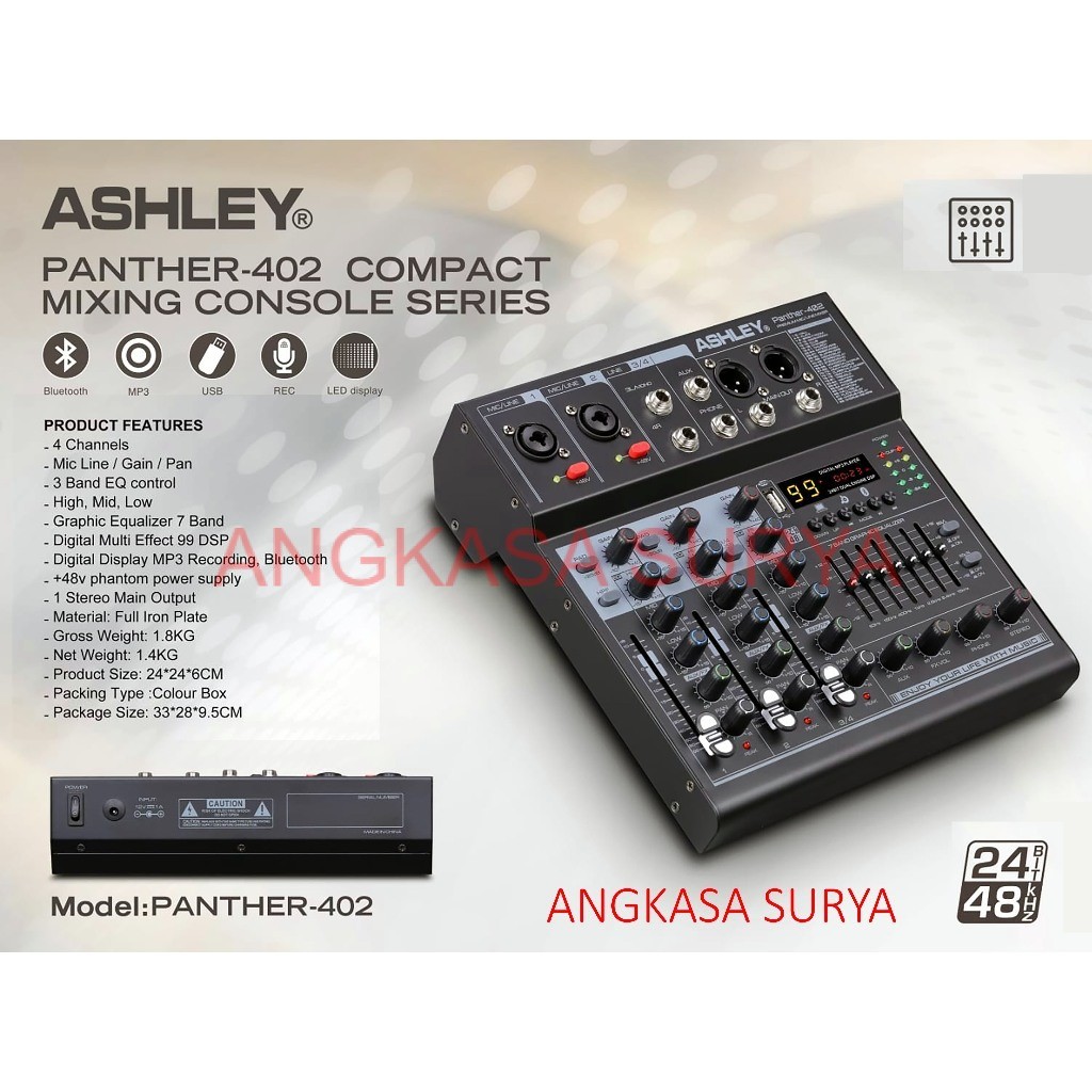 MIXER  ASHLEY PANTHER 402 ORIGINAL/ MIXER AUDIO ASHLEY PANTHER402 / MIXER MINI ASHLEY
