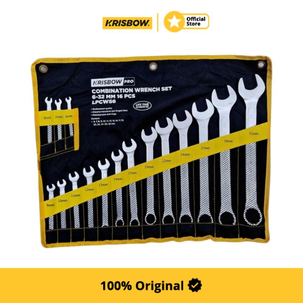 Krisbow Kunci Ring Pas Set Combination Wrench