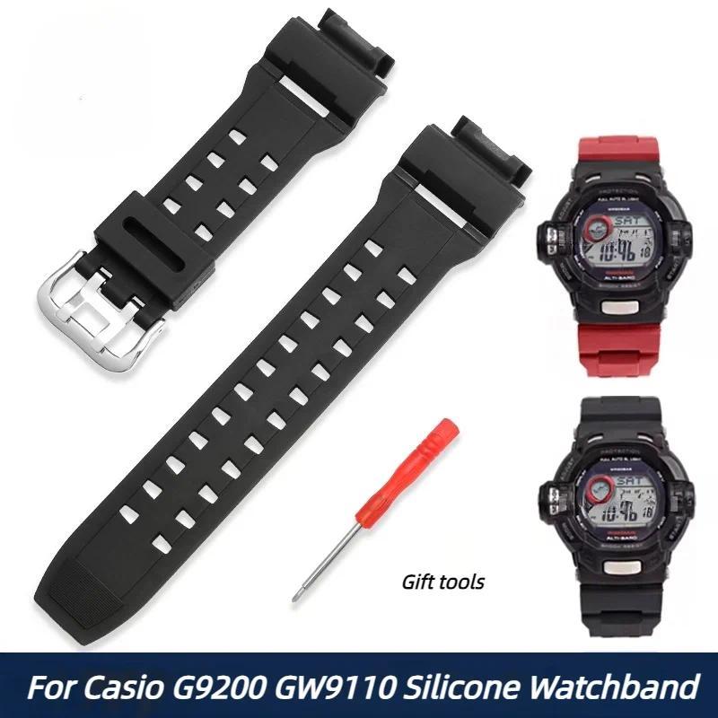 Silicone Wtachband For Casio G-SHOCK G9200 G9100 GW9200 GW9101 GW9102 GW9110 GW9125 Wtach Strap Brac