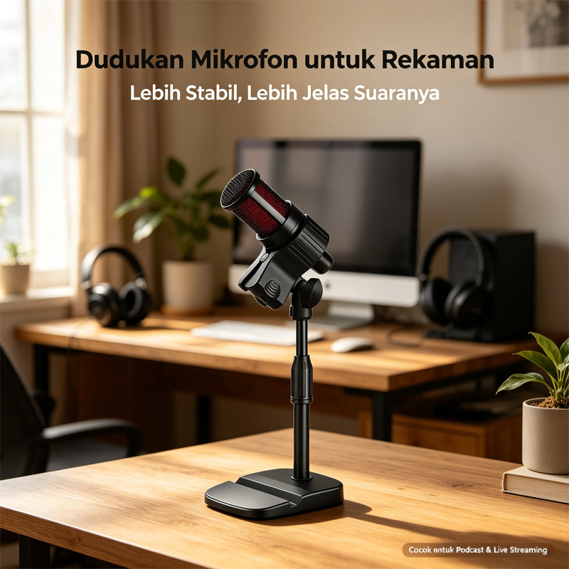 Stand Conference Stands Microphone Stand Dekstop Microphone Pendek Rapat Mikrofon Tabletop Mic Duduk