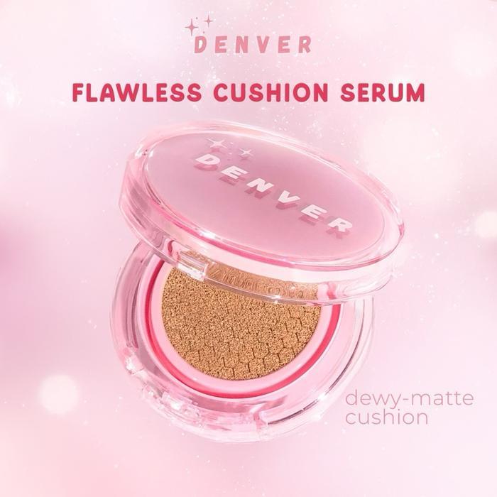 Promo DENVER PINK FLAWLESS CUSHION SERUM cushion - CUSTARD Cushion Glowing