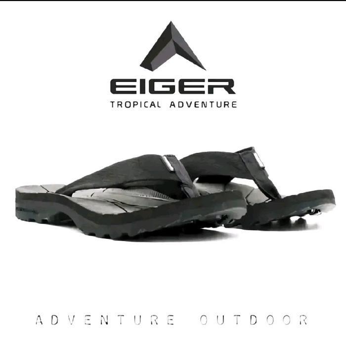 Sandal Jepit Eiger1998 KAJOU tali hitam tali motif Pria & Wanita bonus Tas Jaring Insole Eva spoon T