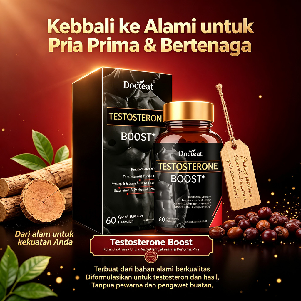 Docteat Testosteron Meningkatkan 60 Kapsul, Rod Ali & Saw Palmetto, Mendukung Testosteron dan Ketaha