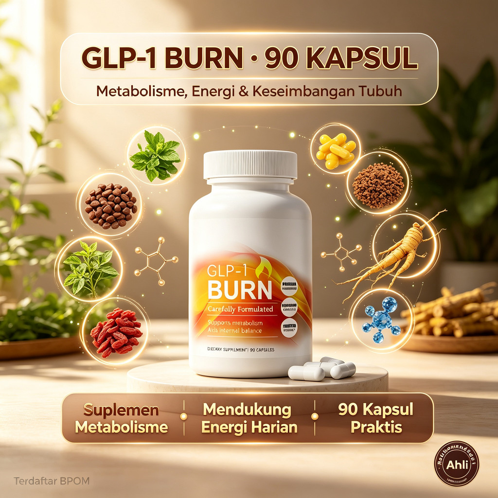 GLP-1 Burn 90 Kapsul Suplemen Metabolisme Ekstrak Teh Hijau Guarana L-Theanine ly91604